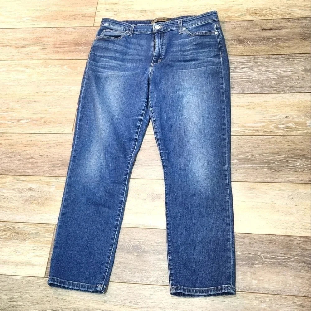 Joe's medium wash the kass highrise slim straight ankle jeans